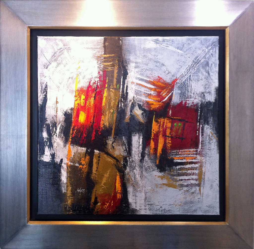 Argent sur assiette noire filet or caisse noire