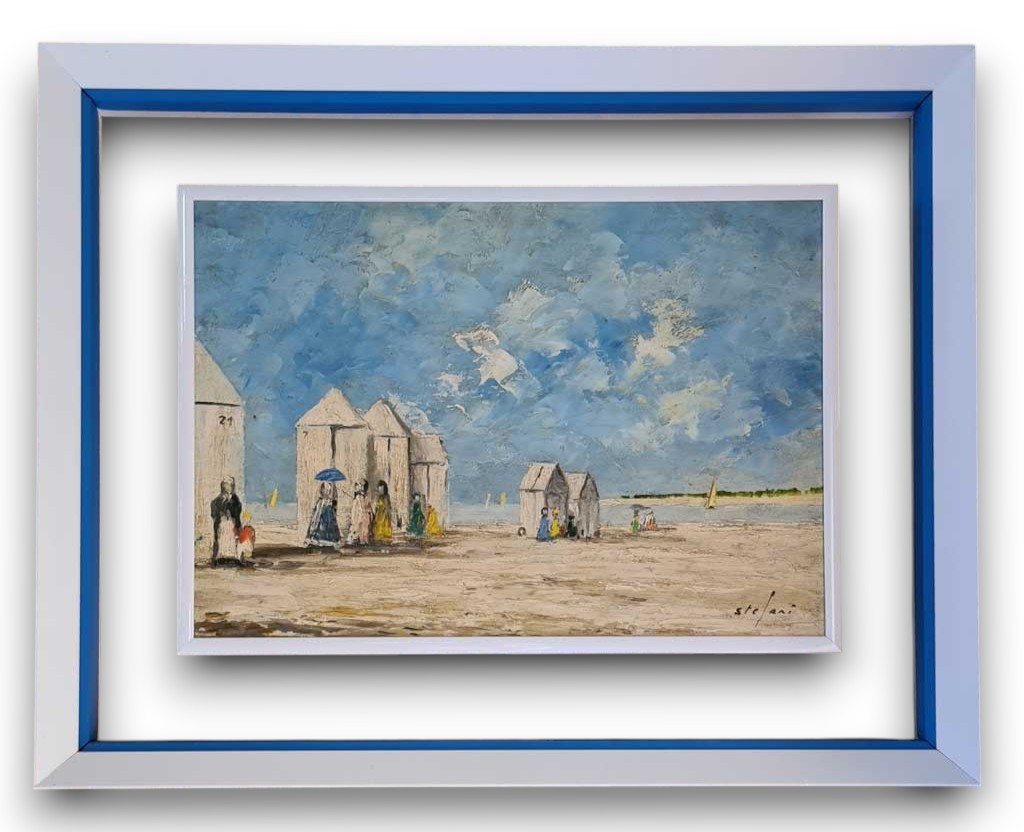 Blanc filet bleu mini cache clous blanc plexi transparent