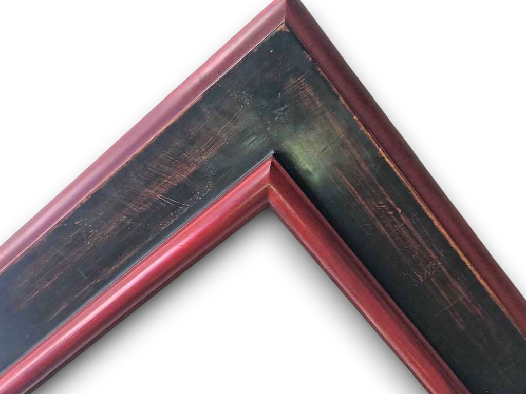 Plat noir antique rouge chine