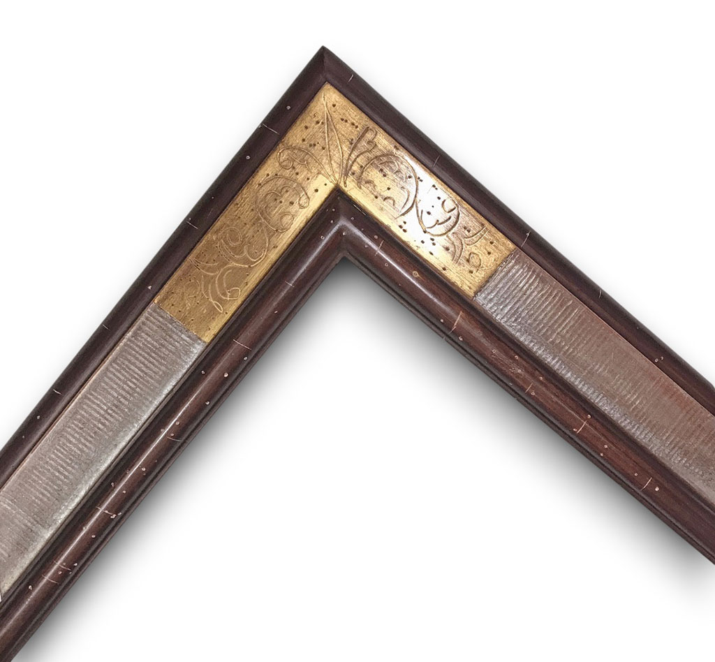 Angles gravé or strié argent boudins pain-brûlé