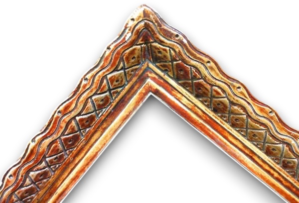 Sculpté hv losanges foncé usé