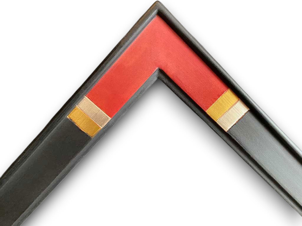 Noir double bagues or fin or blanc angle rouge