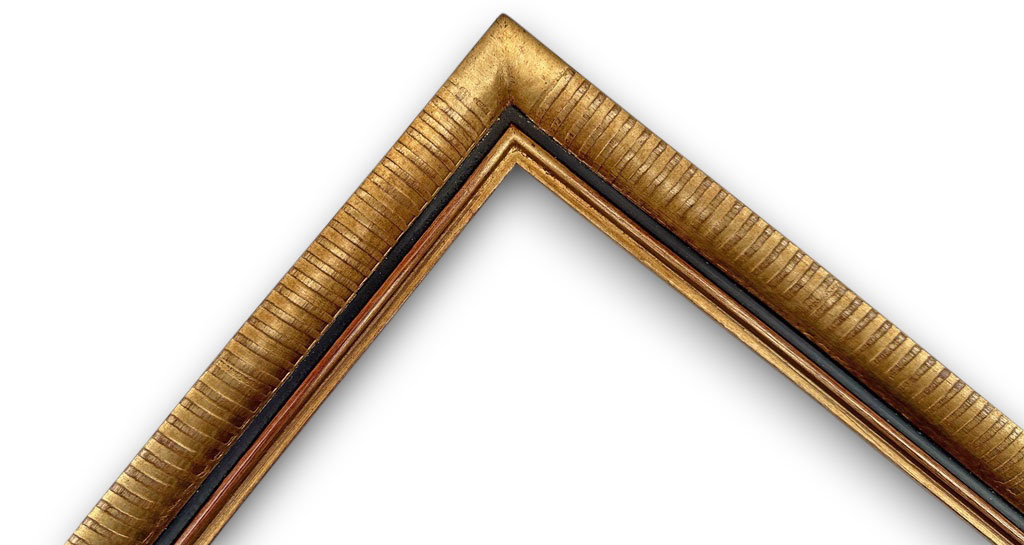 Gravure canaux or rainure et dos noirs