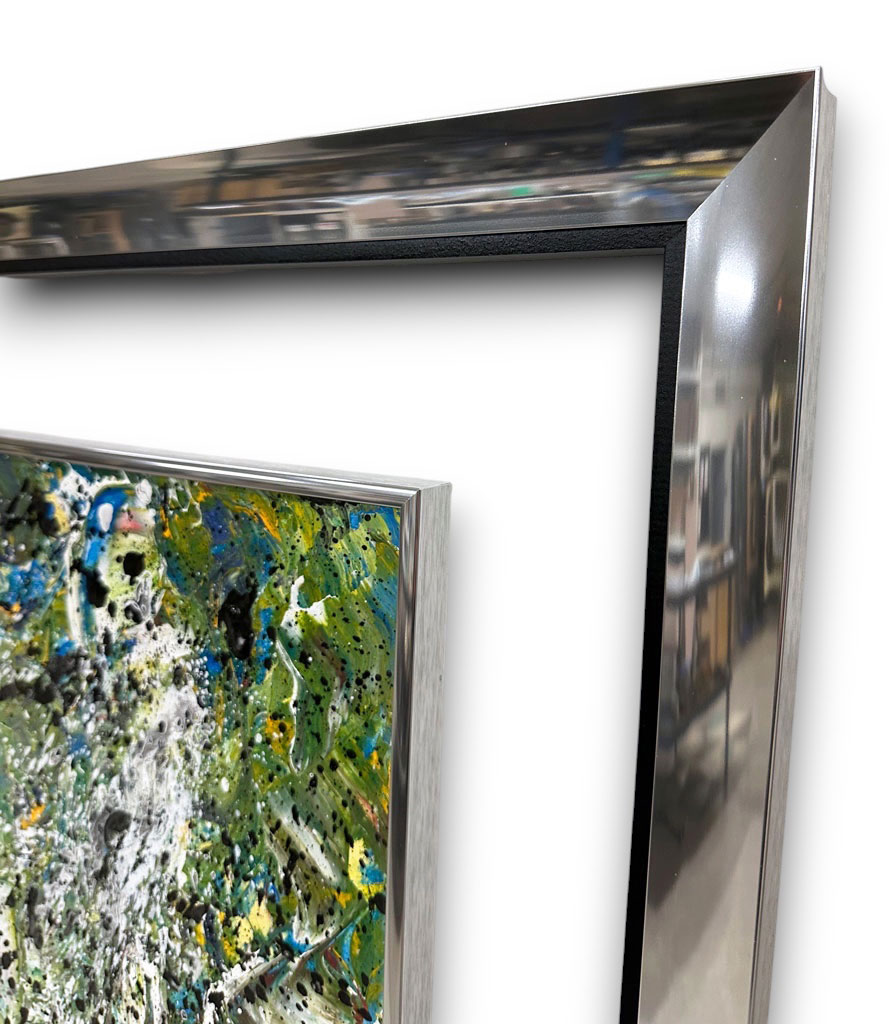 Argent vif filet noir Mini cache clous argent vif Plexi transparent (peintre Veran)