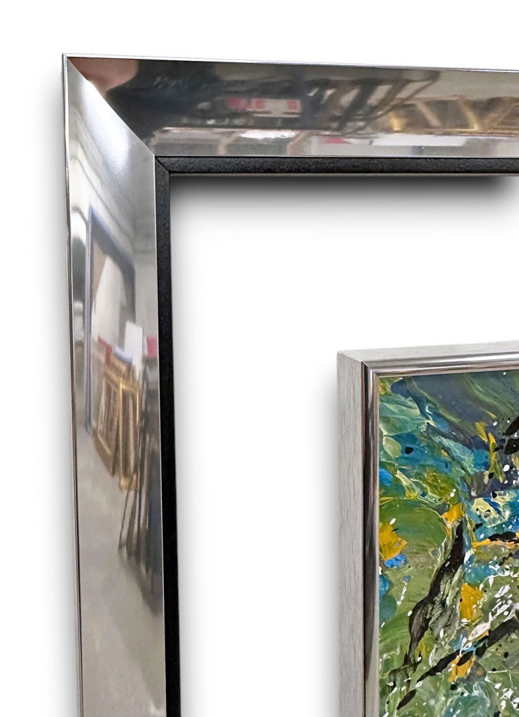 Argent vif filet noir Mini cache clous argent vif Plexi transparent (peintre Veran)