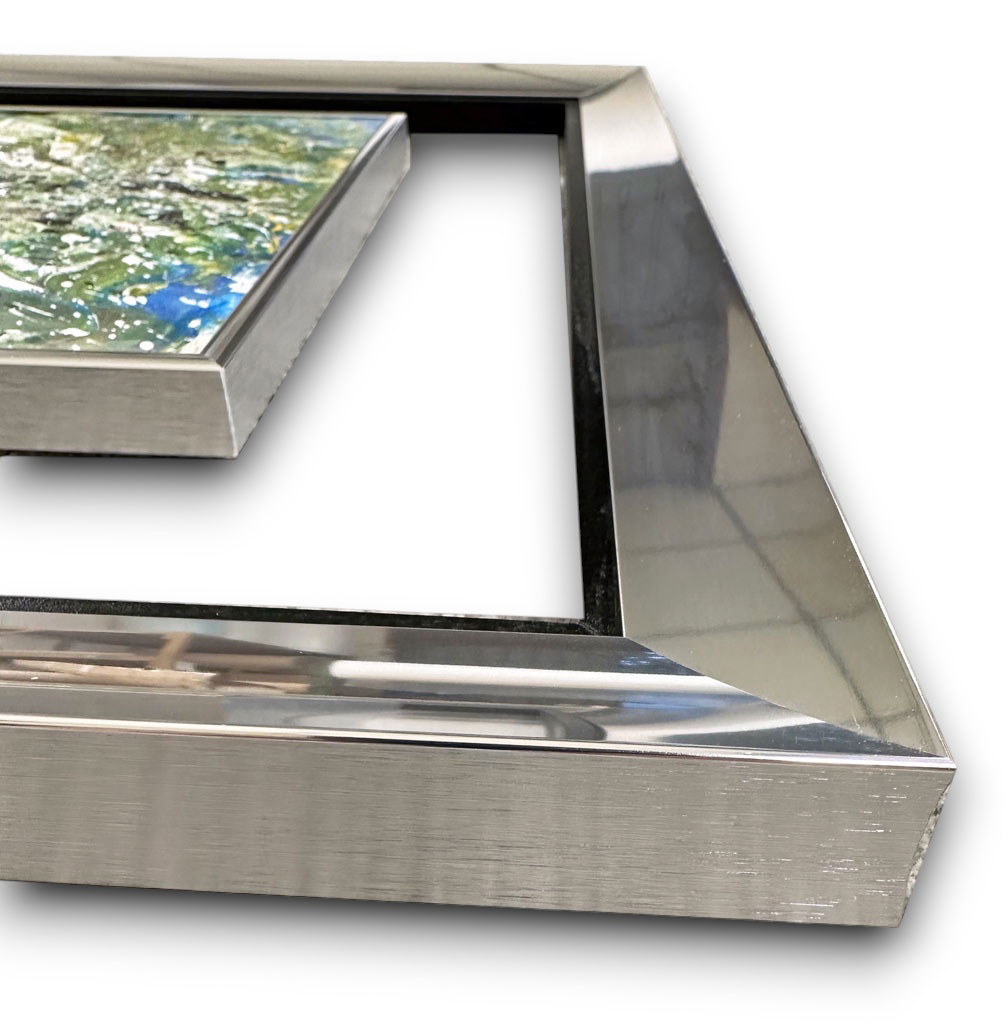 Argent vif filet noir Mini cache clous argent vif Plexi transparent (peintre Veran)