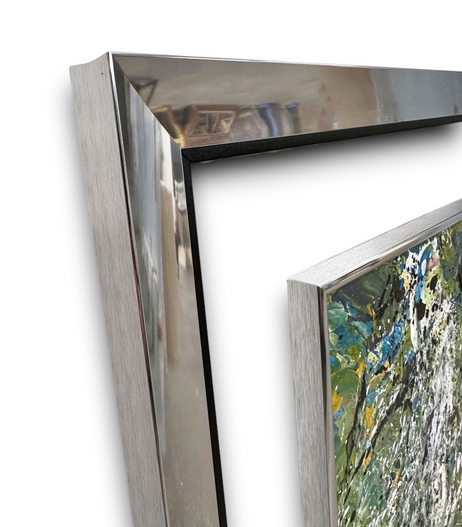 Argent vif filet noir Mini cache clous argent vif Plexi transparent (peintre Veran)