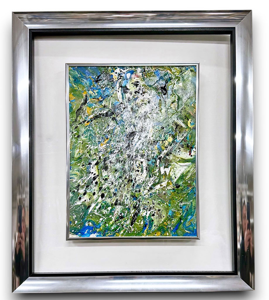 Argent vif Filet noir Mini cache clous Argent vif Plexi transparent (peintre Veran)