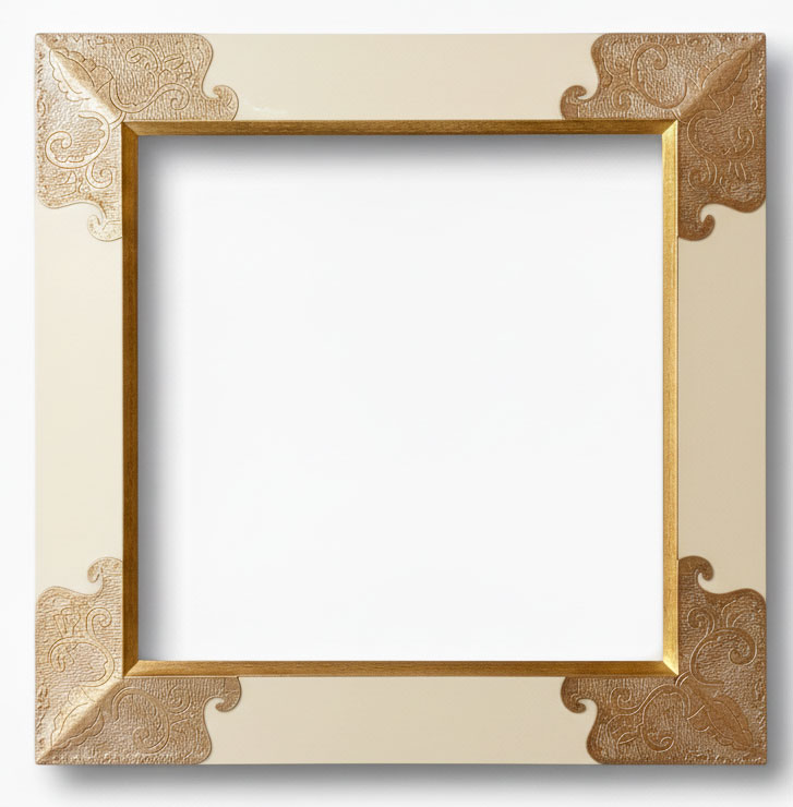 Creta 135 Angle gravé or blanc filet or fin ivoire