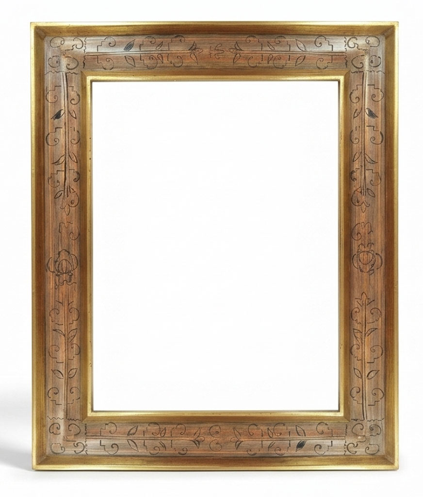Filets or milieu vieux blanc motifs noirs