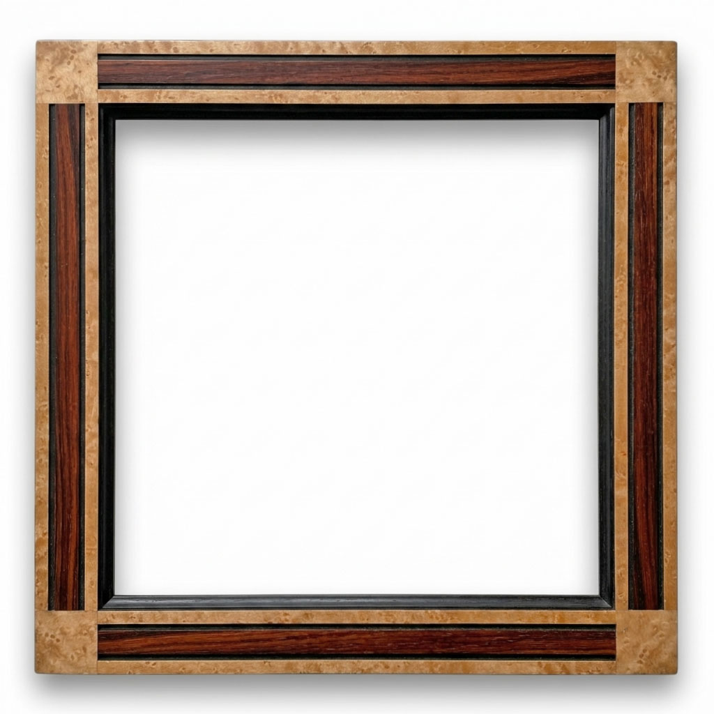 Biblos 50 L : 50 mm / H : 20 mm  Placage érable palissandre